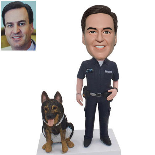 Custom Police Bobblehead with His Dog - $68.00