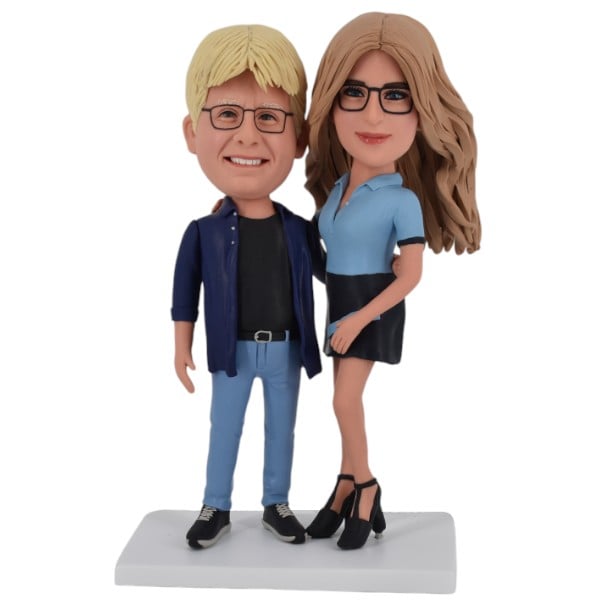 1. Personalized Couple Bobblehead (Old Man & Young Wife Theme)