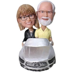 Couple Bobblehead Custom Sitting in Car