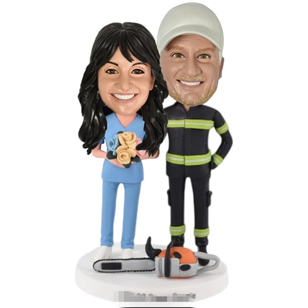 firefighter and nurse custom bobblehead (1)