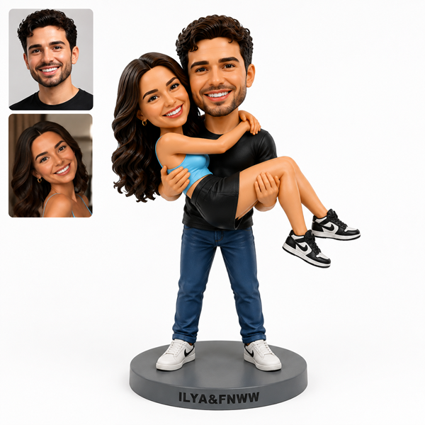 Couple bobblehead man carrying woman4