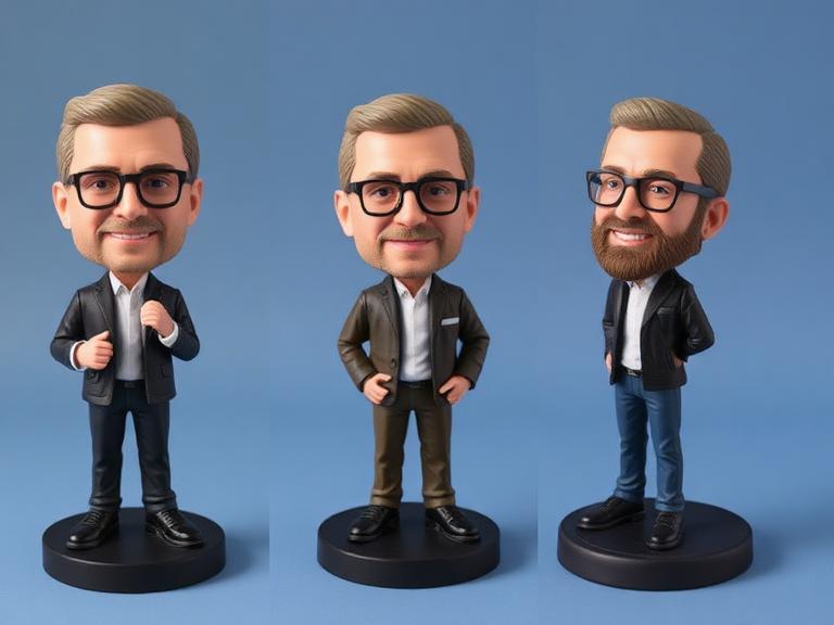 Examples of Custom Bobbleheads Made from Polymer Clay