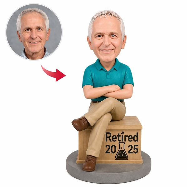 退休人生的卡通雕像