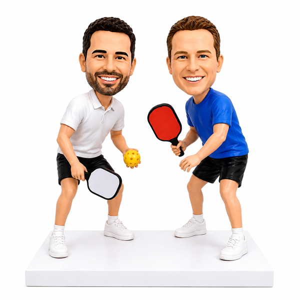 pickleball two male bobbleheads