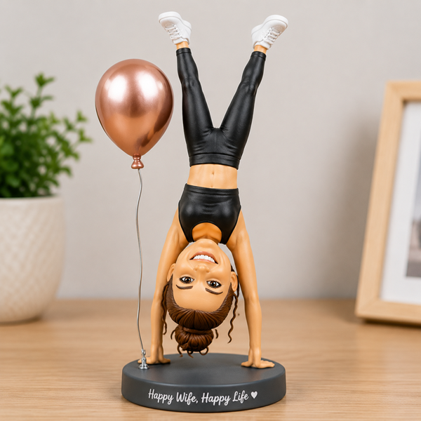 Custom Bobbleehad doing handstand