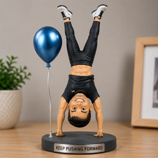 Custom Bobblehead doing handstand