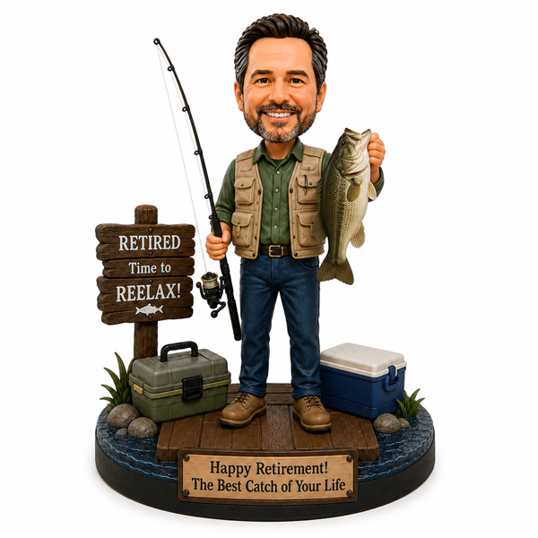 Retirement fishing bobblehead