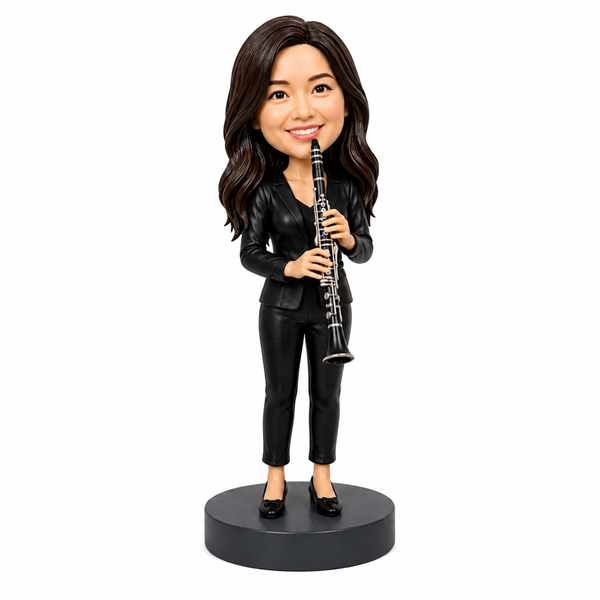 Custom female clarinet bobblehead