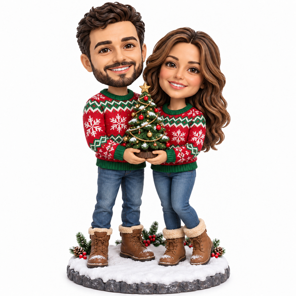 Christmas Couple Bobblehead Custom2