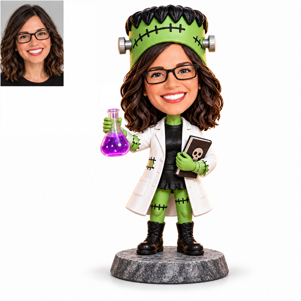 Custom Halloween Frankenstein Scientist Bobblehead from Photo