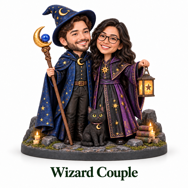 Custom Wizard Couple Bobbleheads
