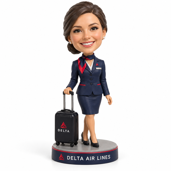 Delta Airlines Bobblehead Flight Attendant