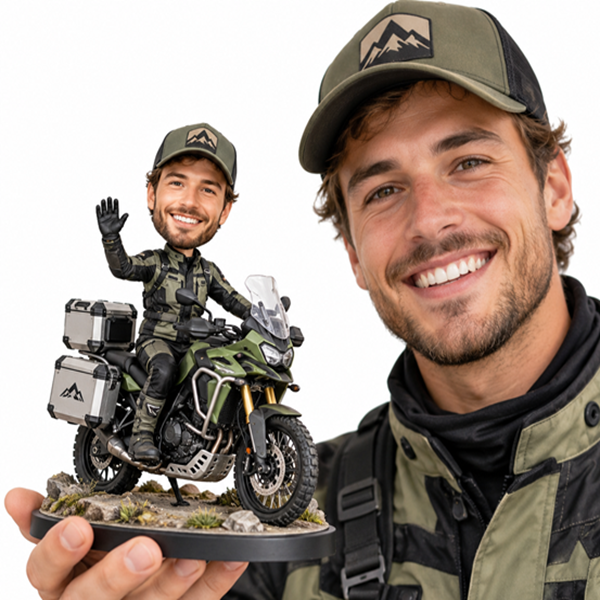 13-Custom bobble head on Harley Davidson motorcycle