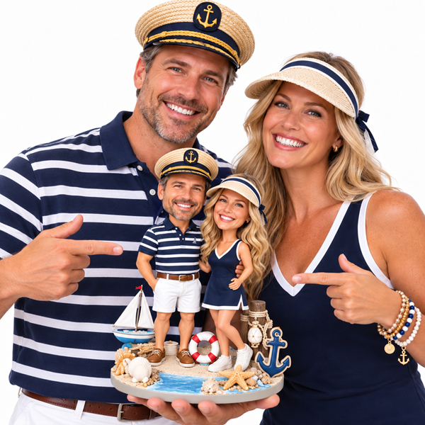 158Custom Nautical Couple Bobblehead