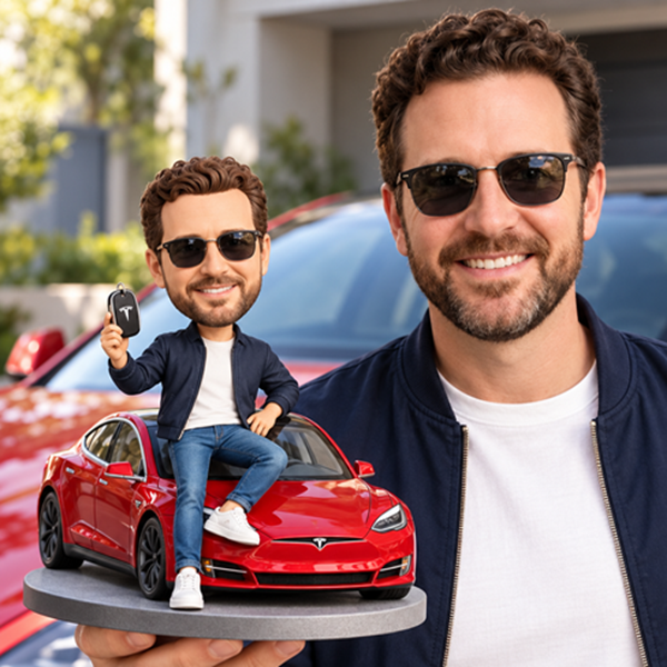 2--Custom bobblehead with car