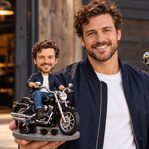 6-Custom bobble head on Harley Davidson motorcycle