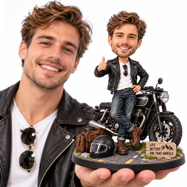 8-Custom bobble head on Harley Davidson motorcycle