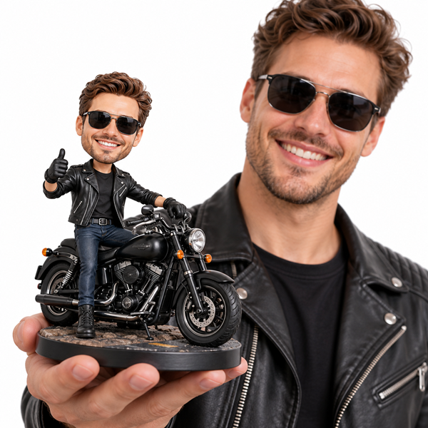 9-Custom bobble head on Harley Davidson motorcycle
