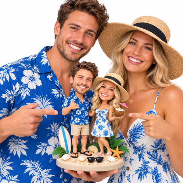Couple Bobblehead Beach Theme4