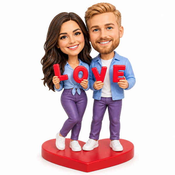 Couple holding Love Bobblehead custom