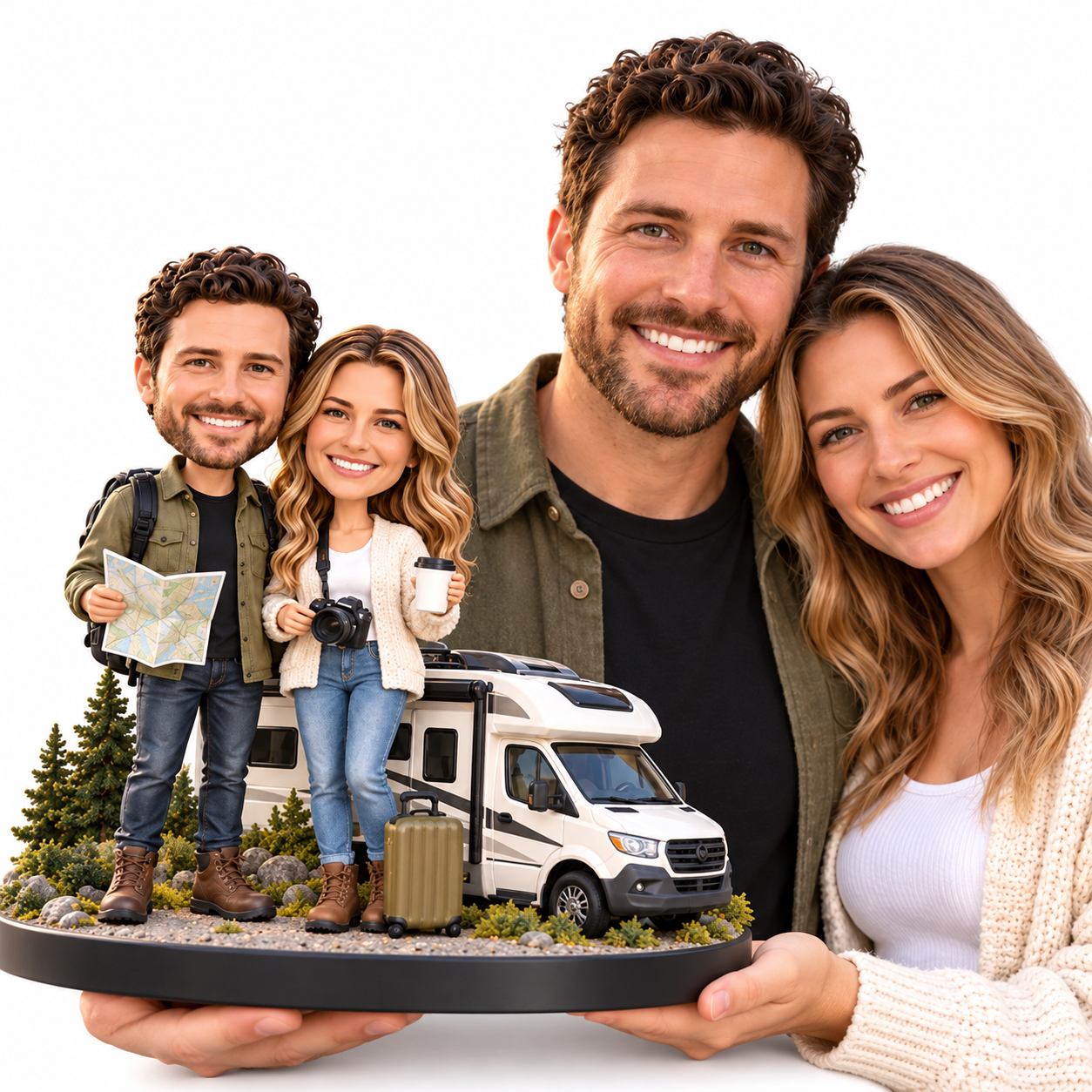 Custom Couple Bobblehead with RV