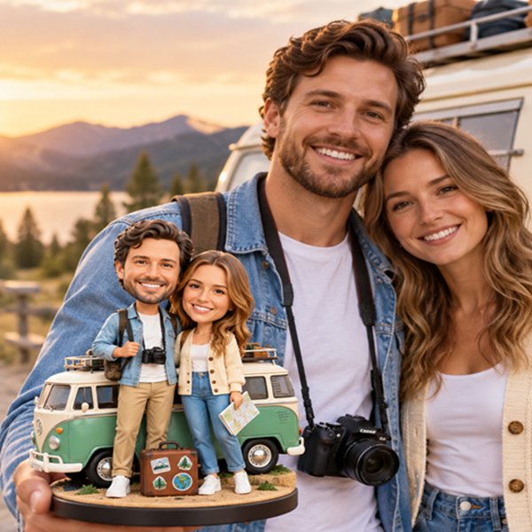 Custom Couple bobble head with RV