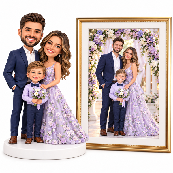 Custom Family bobblehead of 3-1