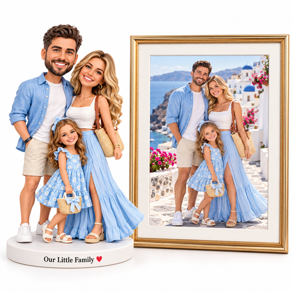 Custom Family bobblehead of 3-3