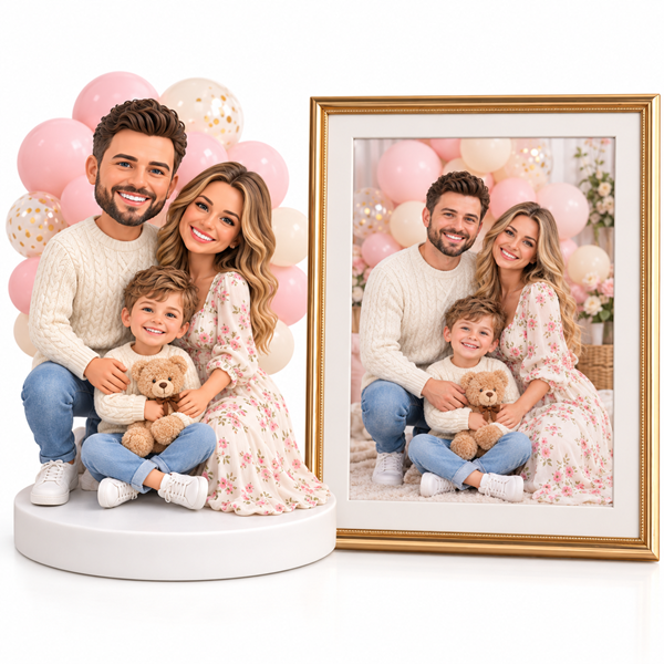 Custom Family bobblehead of 3-sitting (2)
