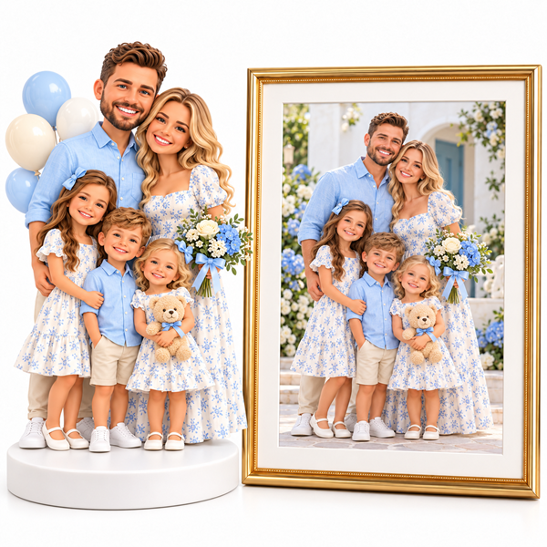 Custom Family bobblehead of 5-1
