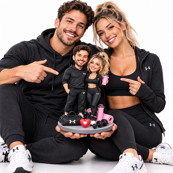 Custom Fitness Couple Bobblehead 2