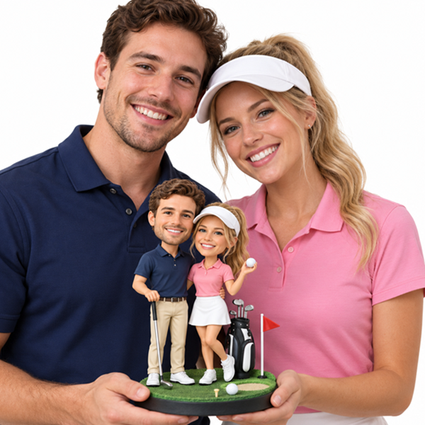 Custom Golf bobble head couple