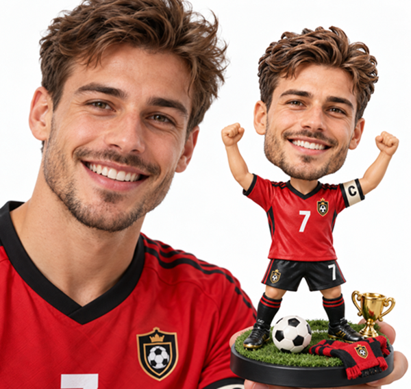 Custom Soccer Bobblehead with trophy (2)