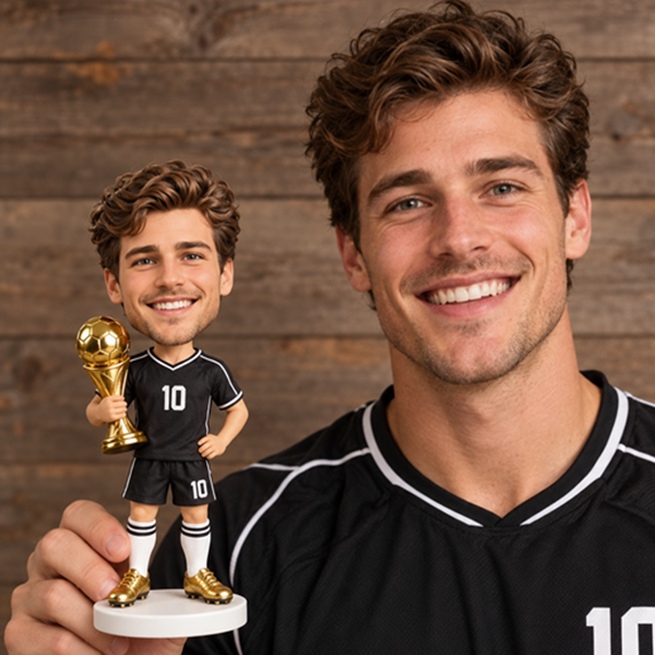 Custom Soccer Bobblehead with trophy (3)