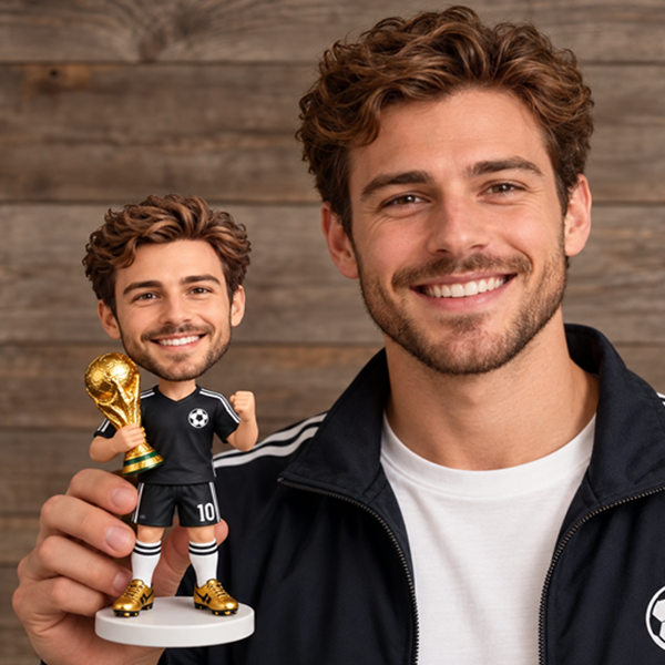 Custom Soccer Bobblehead with trophy