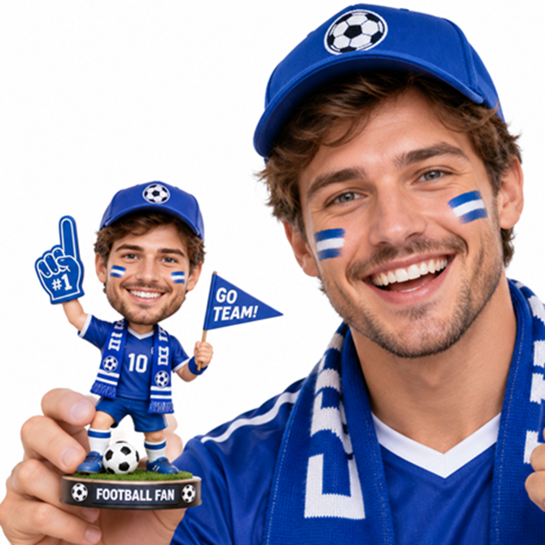 Custom Sports Bobble head with flag