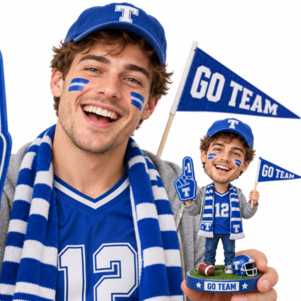 Custom Sports Bobble head with foam finger (2)