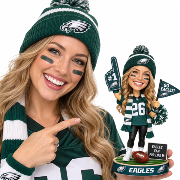 Custom Sports Bobble head with foam finger (3)