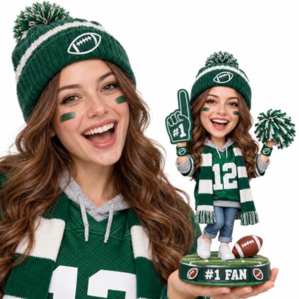 Custom Sports Bobble head with foam finger (5)