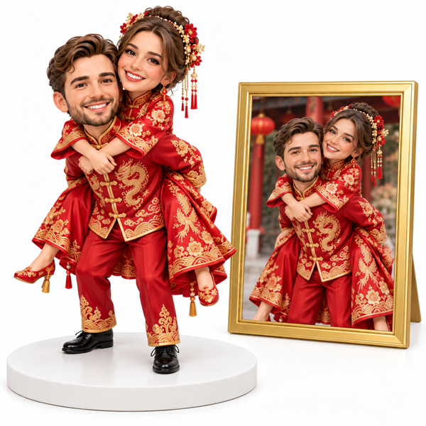 Custom Wedding Bobble head Chinese couple style