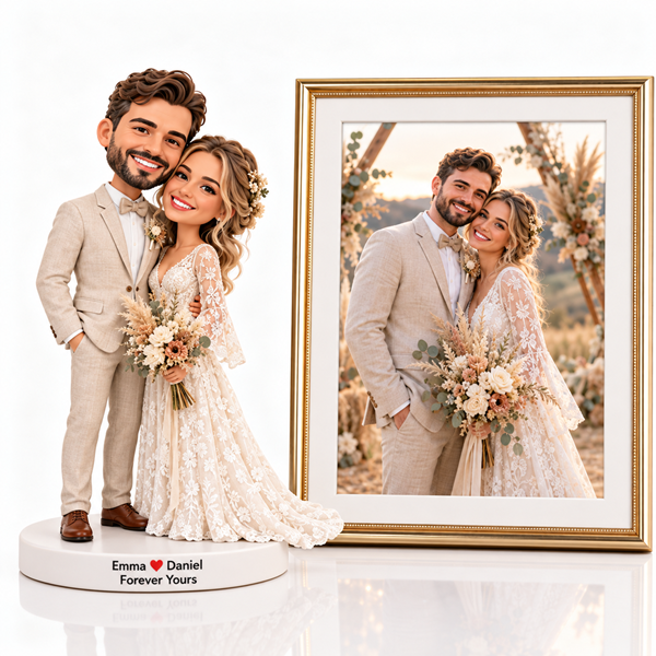 Custom Wedding Bobblehead Cake topper (2)