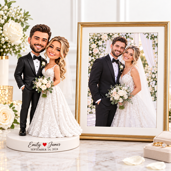 Custom Wedding Bobblehead Cake topper
