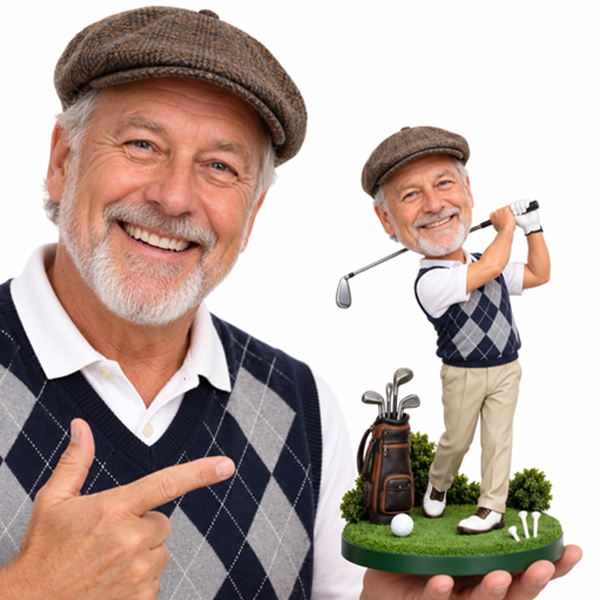 Golfer Bobble head with bag (2)