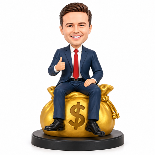 custom bobblehead on money bag2