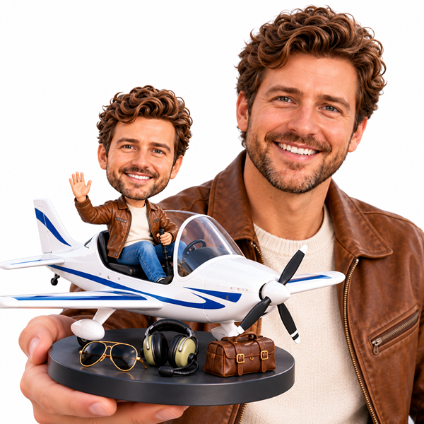 飞行员主题定制摇头公仔展示